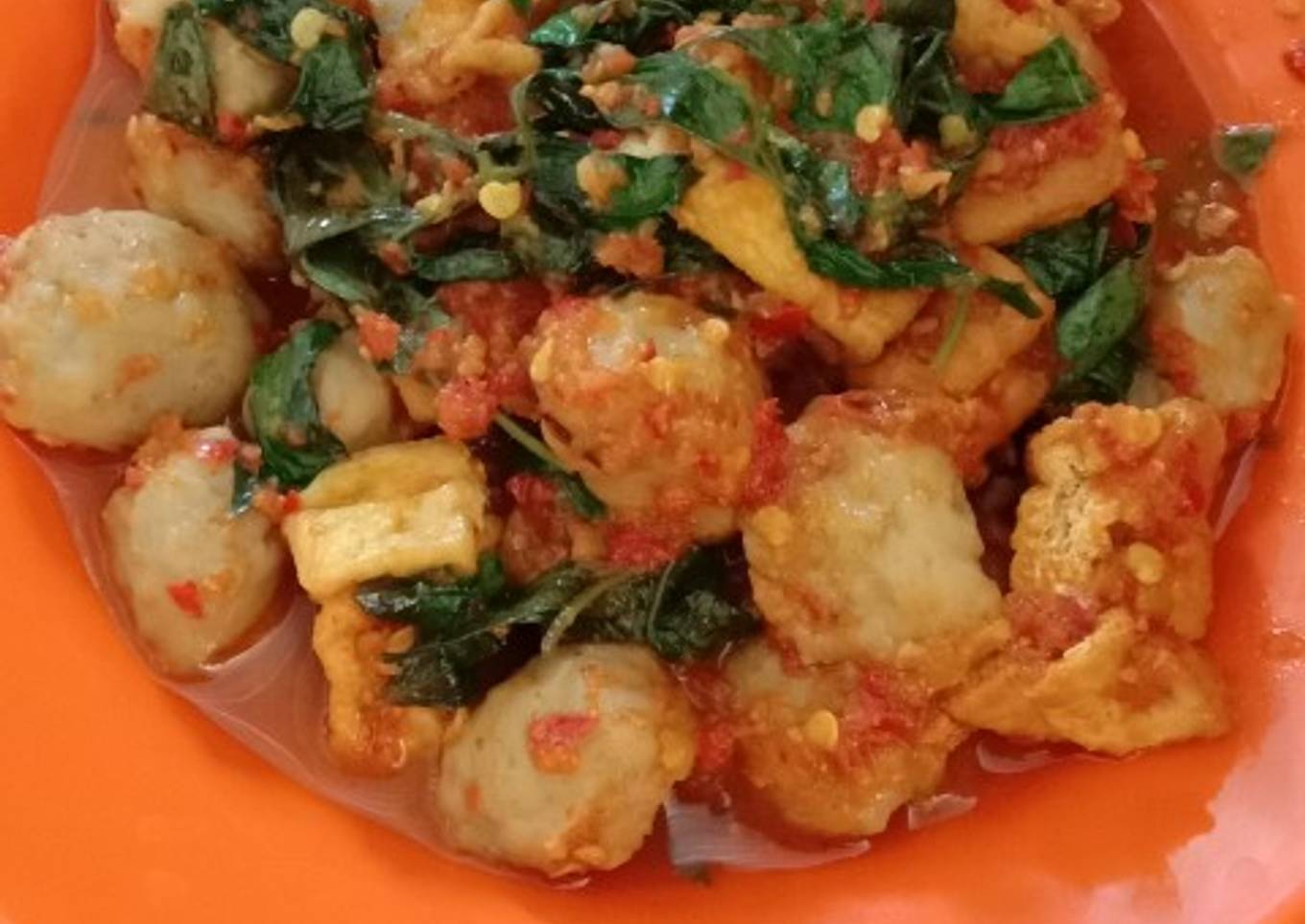 Rica rica pentol tahu kemangi pedas