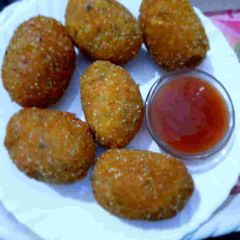 A picture of Poha & Corn cutlets.