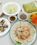 Thịt luộc bằng 1 thìa canh nước Và chấm mắm tôm.