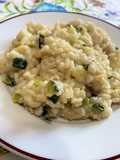 Risoto de queijo com abobrinha