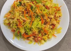 Hình của món Bắp cải xào cà rốt, cà chua, đậu hũ.