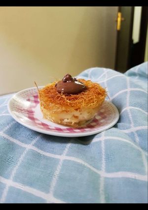 صورة لوصفة كنافة القشطه وجبنة الكيري