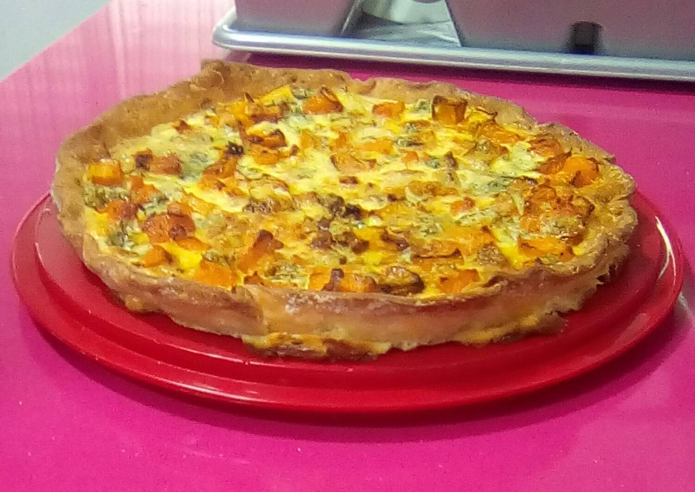 Quiche con calabaza asada y queso azul sin gluten