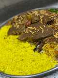 رز بخاري بقطع اللحم بطريقتي