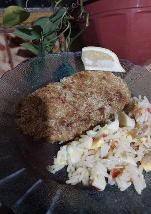 Una foto de Milanesas de arroz y garbanzos sin tacc