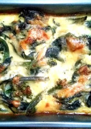 Una foto de Keto: Budín de brócoli y espinacas