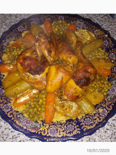 صورة لوصفة كسكس بالدجاج والخضر