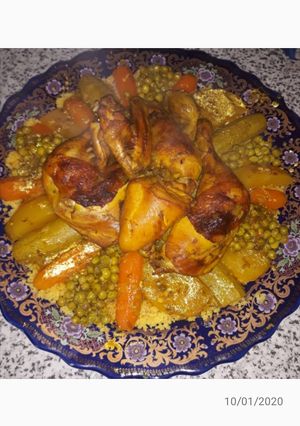 صورة لوصفة كسكس بالدجاج والخضر