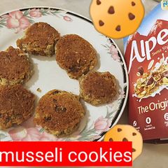 Oats musseli cookies in frying pan without oven A picture of Oats musseli cookies in frying pan without oven.