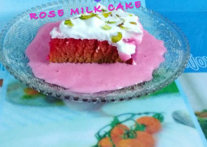 Eggless Rose Milk Cake - The Big Sweet Tooth