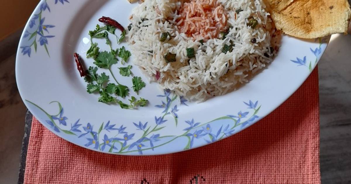 Bhindi Rice Fry Recipe by Ratna Lalwani Cookpad