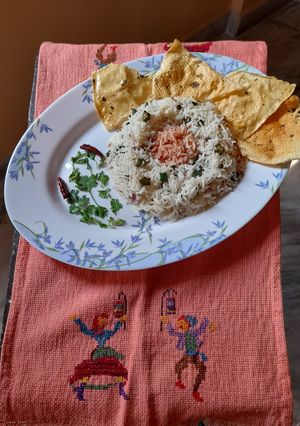 A picture of Bhindi Rice Fry.