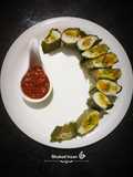 Sushi styled fish enduri pitha with Date tomato chilli Jam