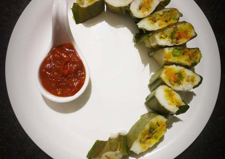Get Inspiration of Sushi styled fish enduri pitha with Date tomato chilli Jam