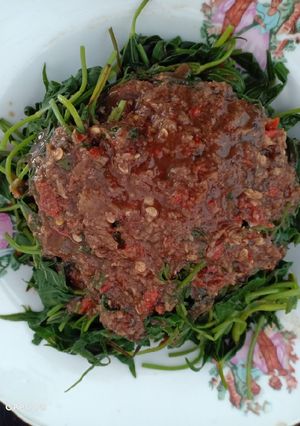 Foto resep Pecak Daun Ubi