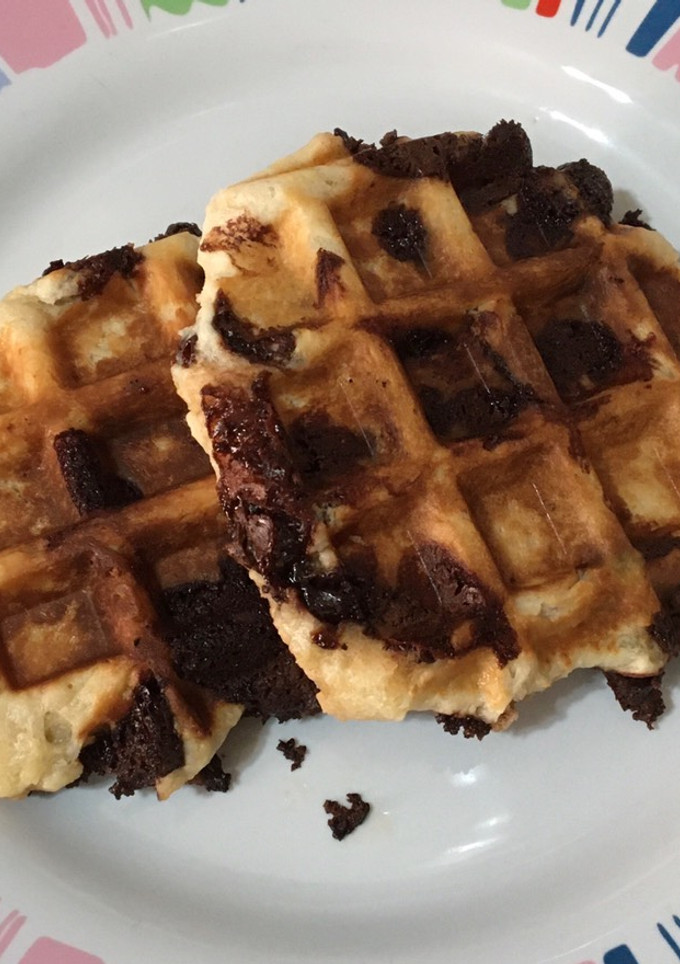 Una foto de Waffles con chocolate