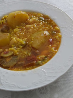 Una foto de Arroz y habichuelas