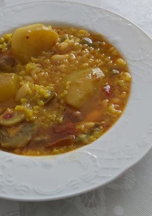 Una foto de Arroz y habichuelas
