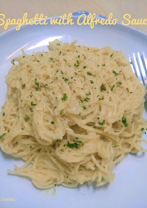 Foto resep Spaghetti with Alfredo Sauce