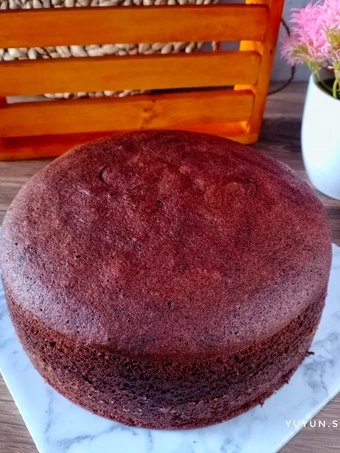 Cara Gampang Membuat Resep  Bolu coklat kukus / base cake ultah uk 18 yang Enak, Sempurna