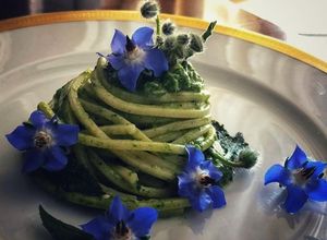 Foto di Spaghetti quadrati con salsa di borragine 🌷
