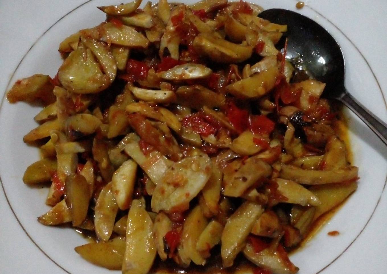 Balado jengkol goreng