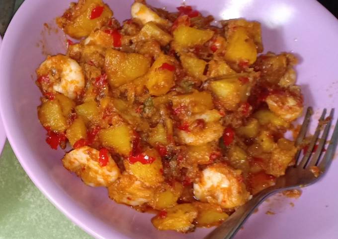 Kentang udang Balado super simple 😊