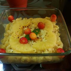 A picture of Baked pineapple macaroni.