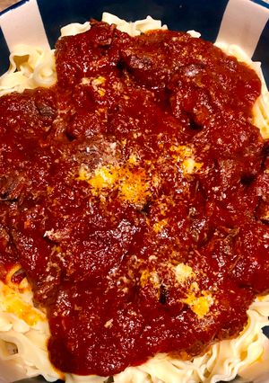 Une photo de Effilochée de boeuf à la tomate