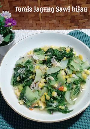 Foto resep 894. Tumis Jagung, Sawi Hijau