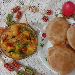 Poori bhaji A picture of Poori bhaji.