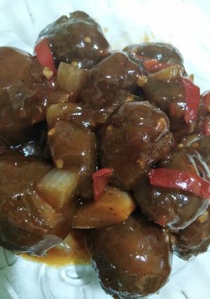 Foto resep Bola Daging Isi Telur Puyuh Saus Barbeque