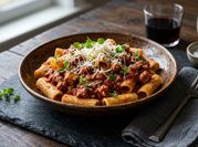 Una foto de rigatoni de italia