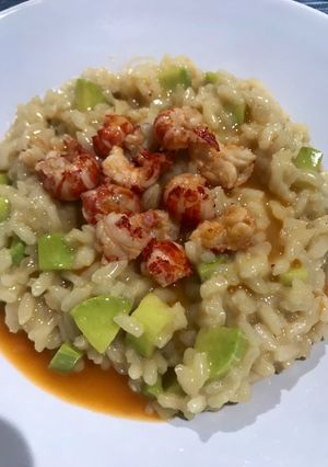 A picture of Zucchini and Crayfish Tail Risotto.