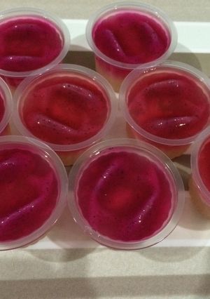Foto resep Puding Kelapa Muda Buah Naga