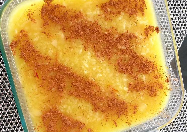 Easiest Way to Prepare Homemade Saffron rice pudding(shole zard)