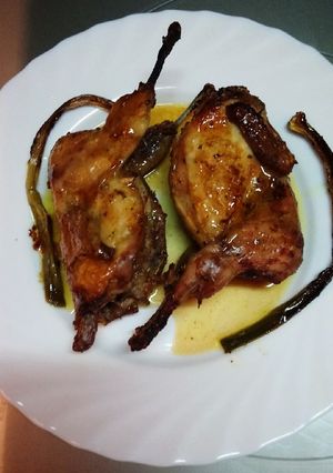 Una foto de Codornices rellenas de verduras