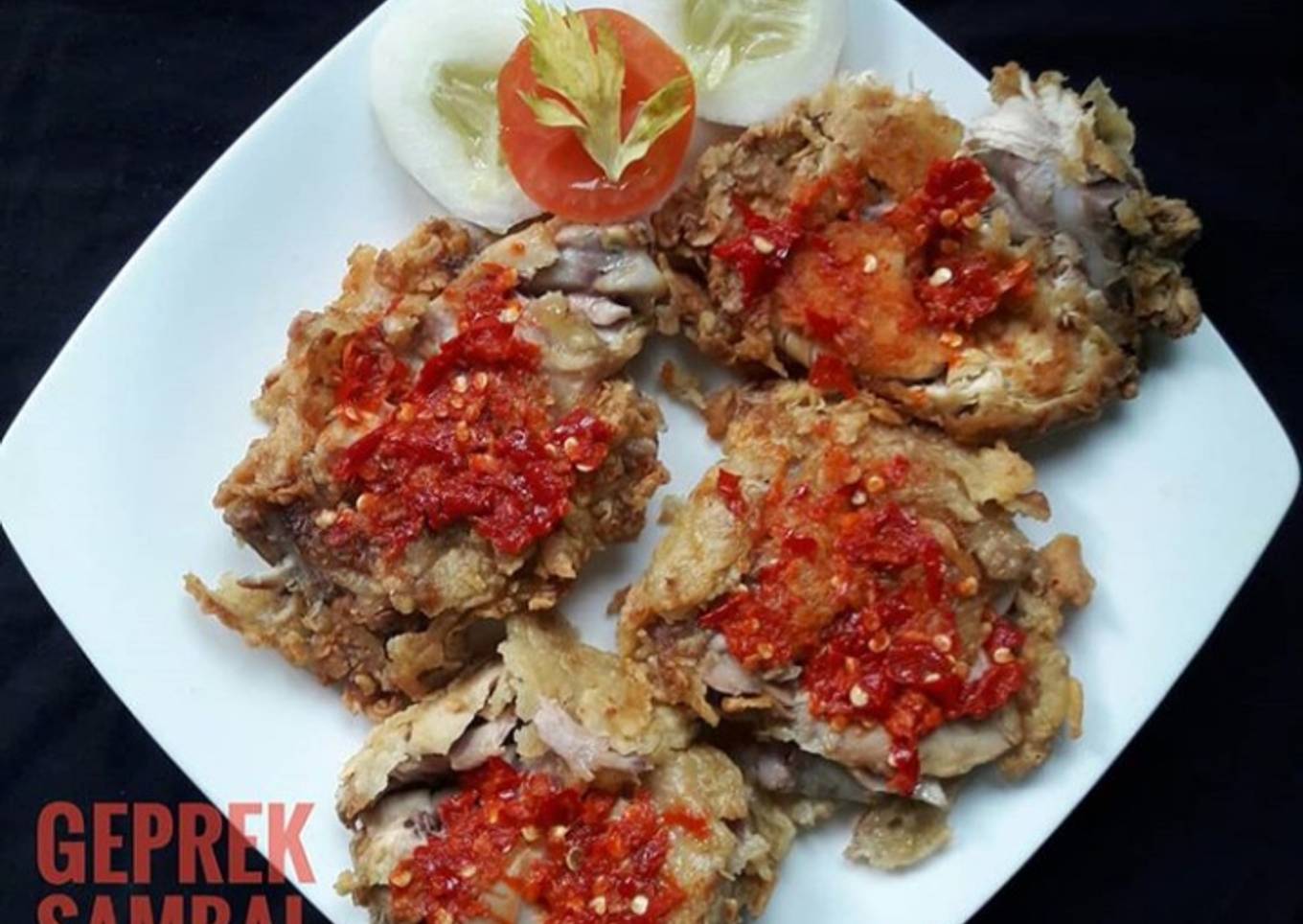 Ayam Geprek Sambal Merah #TantanganPertamaku