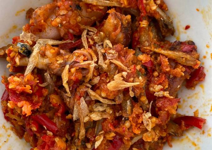 Sambel cumi teri jengki rumahan enak banget! #makansiang