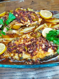 صورة لوصفة سمكة حرة بالفرن