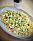 Ensalada de quinoa y queso feta al pesto casero de albahaca
