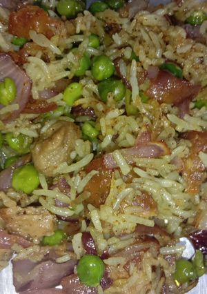 A picture of Leftover Tadka pulao.