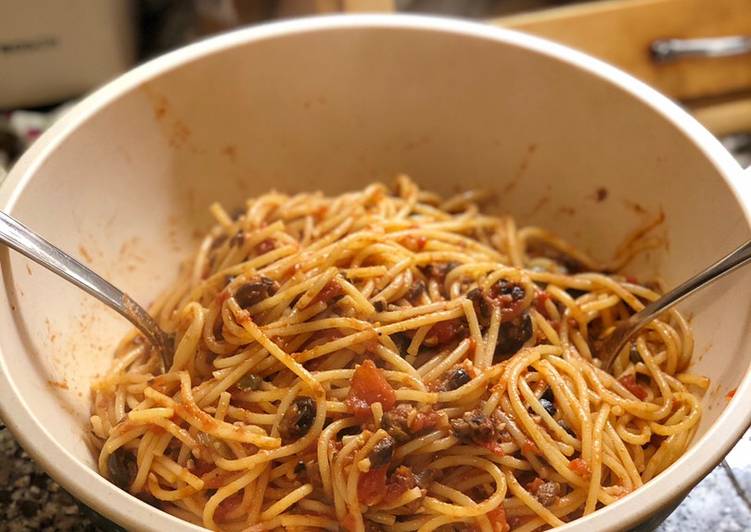 Recipe of Any-night-of-the-week Spaghetti Alla Puttanesca