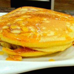 Pancakes with Caramel Syrup A picture of Pancakes with Caramel Syrup.