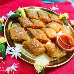 A picture of Besan ki burfi.