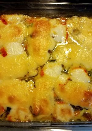 A picture of Potato sausage casserole.