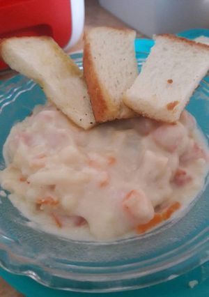 Foto resep Creamy soup dengan roti bakar mentega