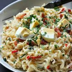 A picture of Scrambled egg noodles.
