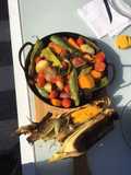 Vegetales confitados a las brasas
