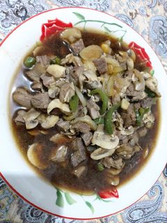 Foto resep Sapi jamur lada hitam